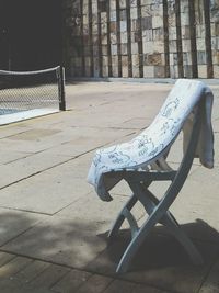 Empty bench in park