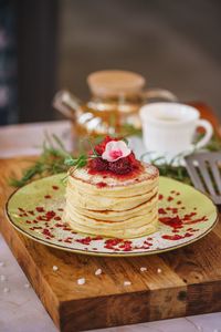 Close-up of food on table