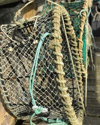 Close-up of fishing net