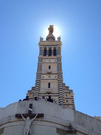 Low angle view of church against clear sky