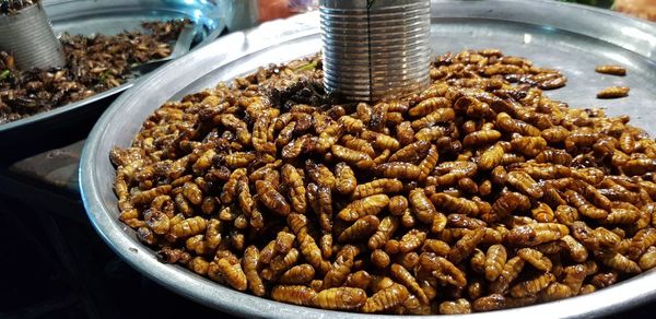 High angle view of food in container