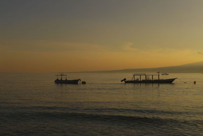 Scenic view of sunset over sea