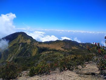 Scenic view of mountains against sky