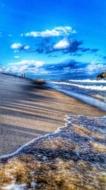 Scenic view of sea against cloudy sky