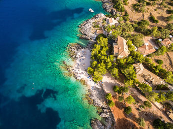 High angle view of beach