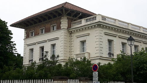 Low angle view of building against clear sky