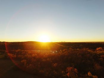 Sunset over field