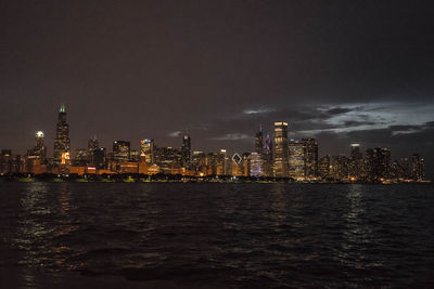 Illuminated city at night