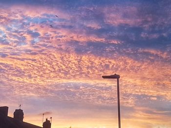 Low angle view of sky at sunset