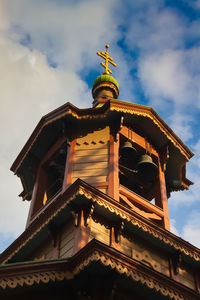 Low angle view of traditional building against sky