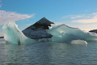 Iceberg in sunny day in jokulsarlon lagoon, iceland.