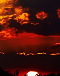 Scenic view of dramatic sky during sunset