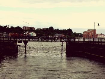 Pier in river