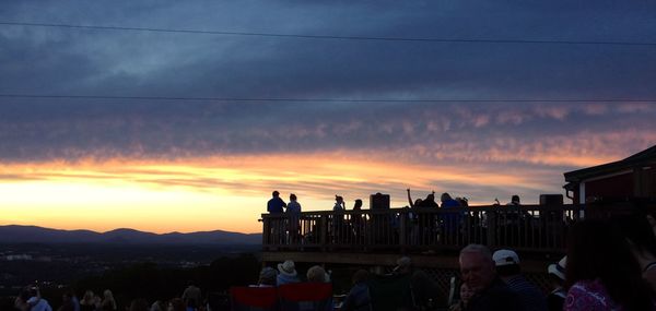 Silhouette of mountain at sunset