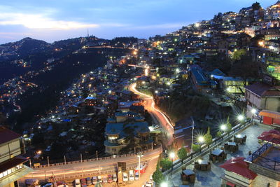 View of city street at night