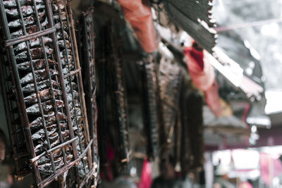 View of market stall in store