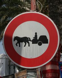 Close-up of road sign