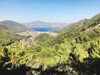 Scenic view of landscape against clear sky