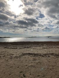 Scenic view of beach against sky