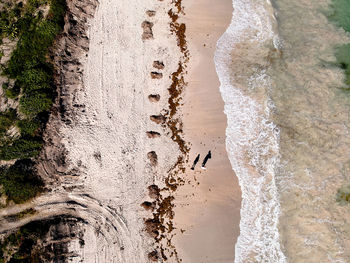 High angle view of beach