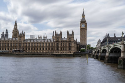 Bridge over river in city