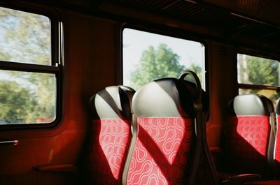 Train passing through window