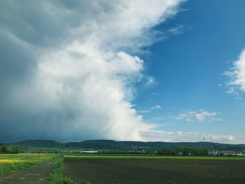 Scenic view of field against sky