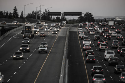 Traffic on road in city