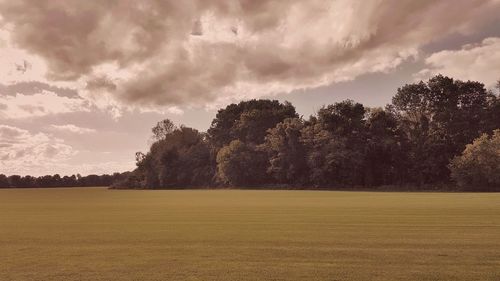 Scenic view of land against sky
