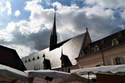 Low angle view of buildings against sky