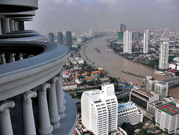 Low angle view of modern cityscape