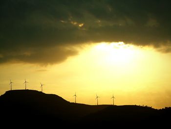 Silhouette landscape at sunset