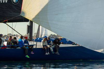 Group of people on sailboat