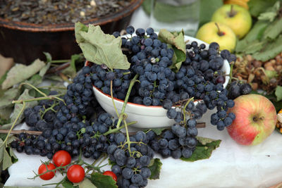 Different types of fruits for sale, exposed at the event dionysius ceremony in scitarjevo, croatia