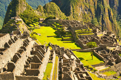 Remains of dream of inca empire, superb view of machu picchu ancient ruins