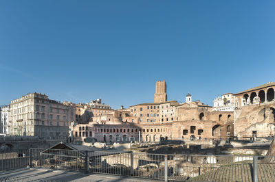 View of trajan's forum in rome italy