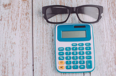 High angle view of sunglasses on table