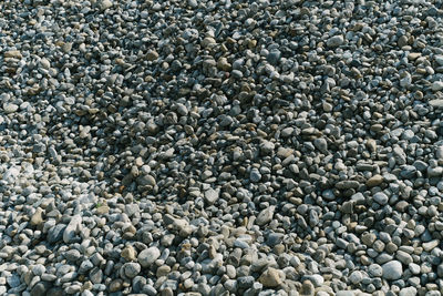 Full frame shot of pebbles on beach