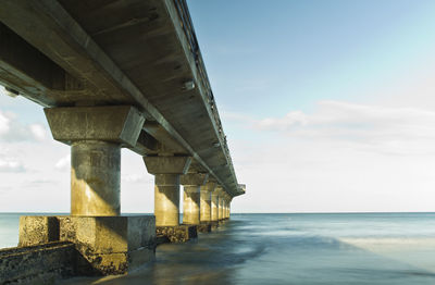 Bridge over sea against sky