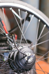 Close-up of bicycle wheel