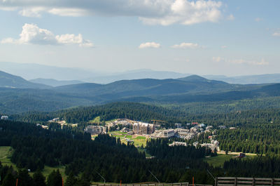 Scenic view of the mountain range and ski resort on mountain kopaonik, serbia