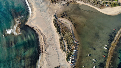 High angle view of beach