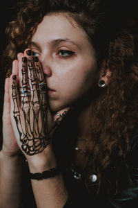 Close-up portrait of young woman