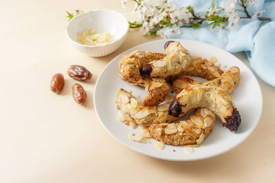 Close-up of food in plate on table