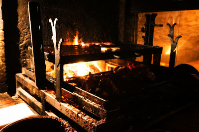 Close-up of burning candles