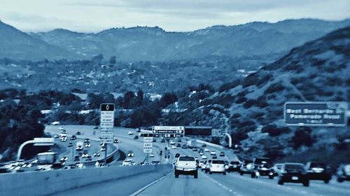 Cars moving on road