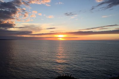 Scenic view of sea at sunset