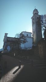 Low angle view of building against clear sky