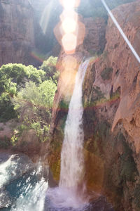 Scenic view of waterfall in forest