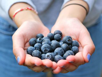 Cropped image of hand holding fruit